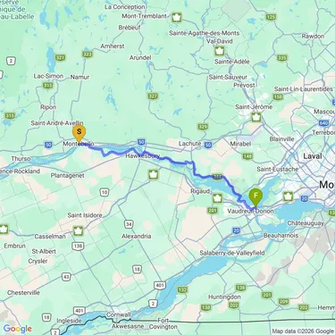 Map of Montebello - Vaudreuil
