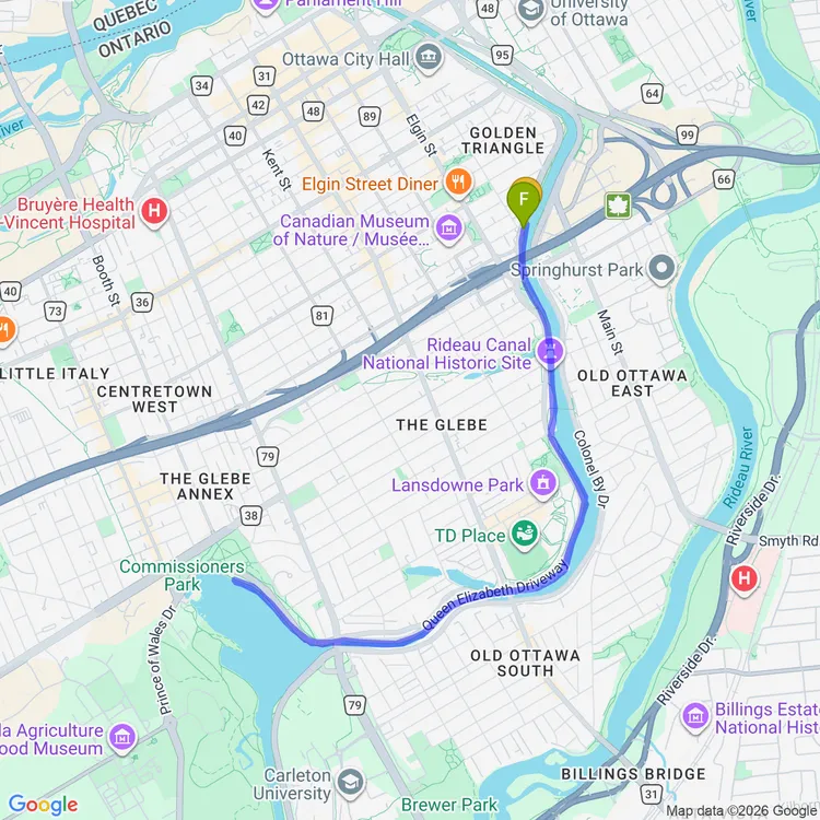 Map of Afternoon Ride