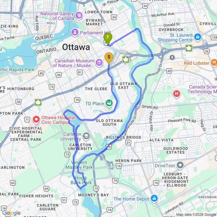 Map of Afternoon Ride