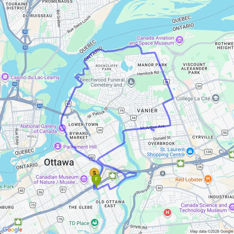 Map of Afternoon Ride