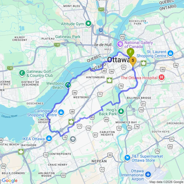 Map of Riding through the Experimental Farm