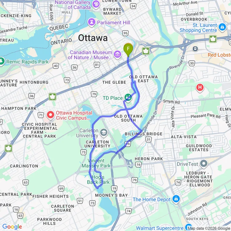 Map of Evening Ride