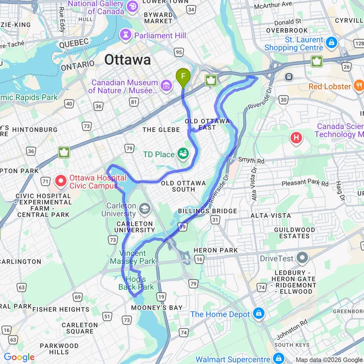 Map of Evening Ride