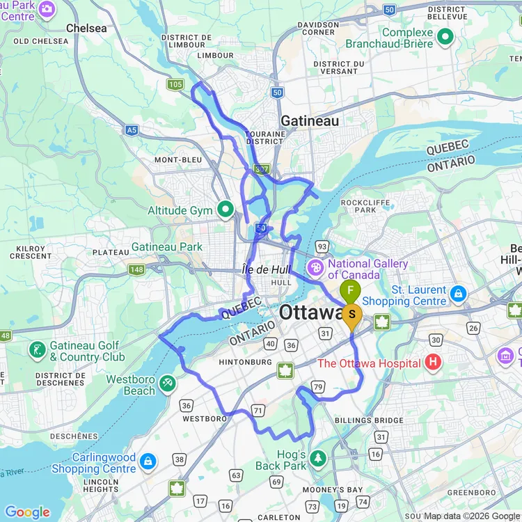 Map of YOLO, longest ride ever