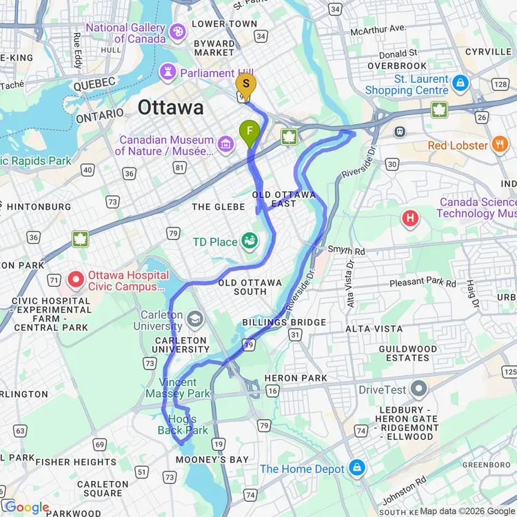 Map of Afternoon Ride