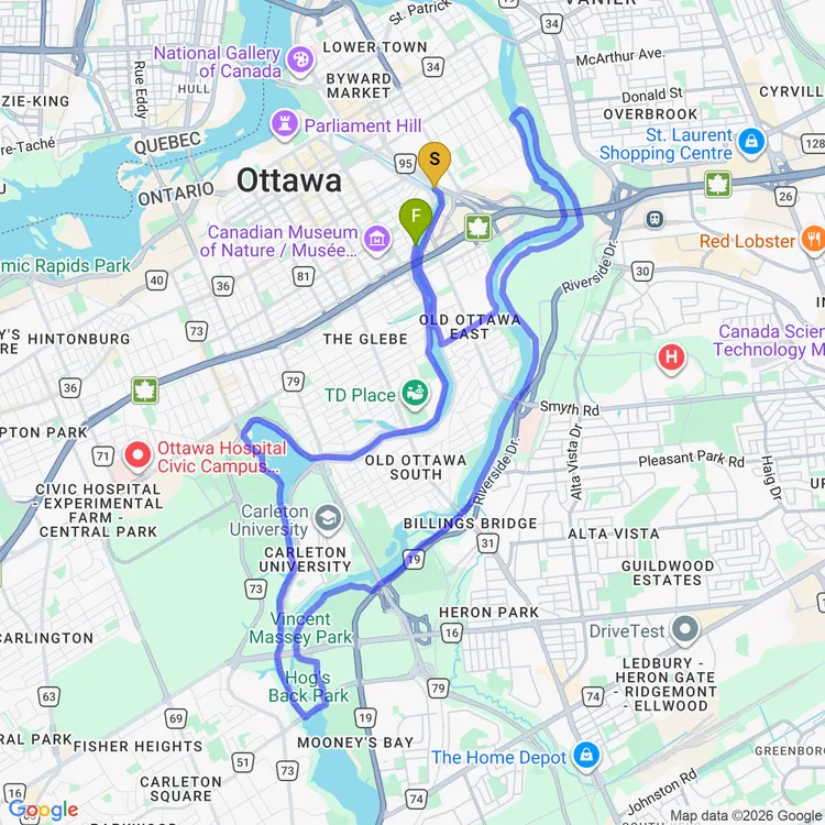 Map of Afternoon Ride