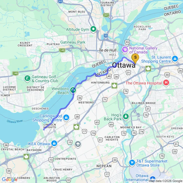 Map of Sunset in Westboro beach