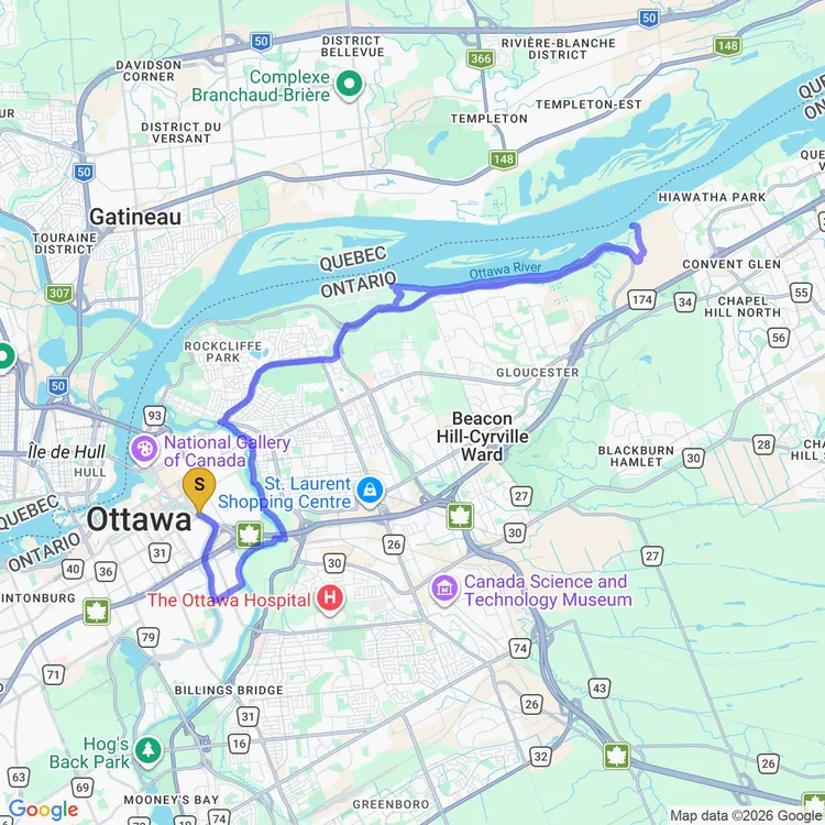 Map of Afternoon Ride