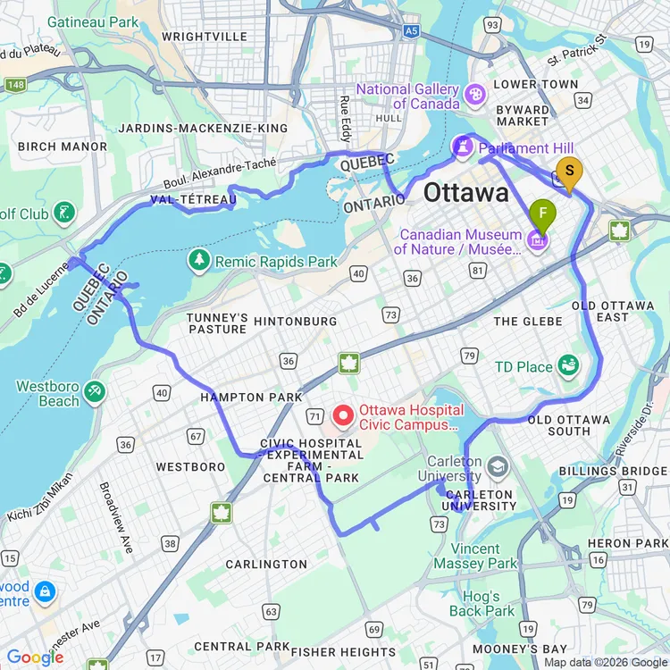 Map of perfect summer night ride