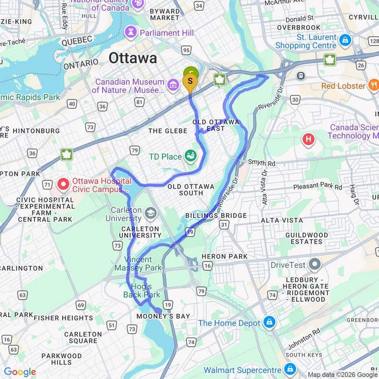 Map of Afternoon Ride