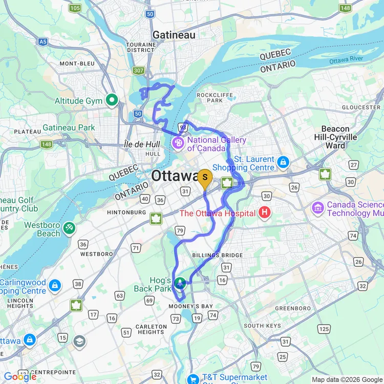 Map of Afternoon Ride
