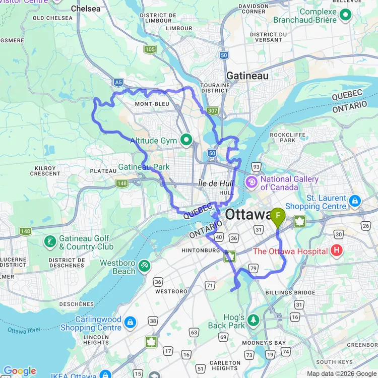 Map of Gatineau with Tony
