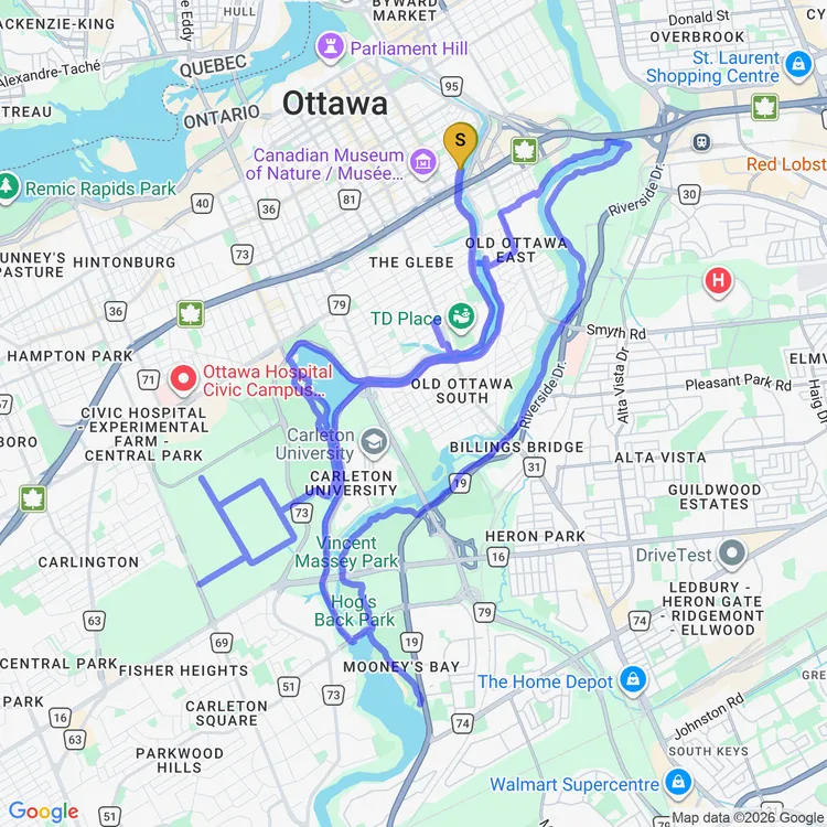 Map of Evening Ride
