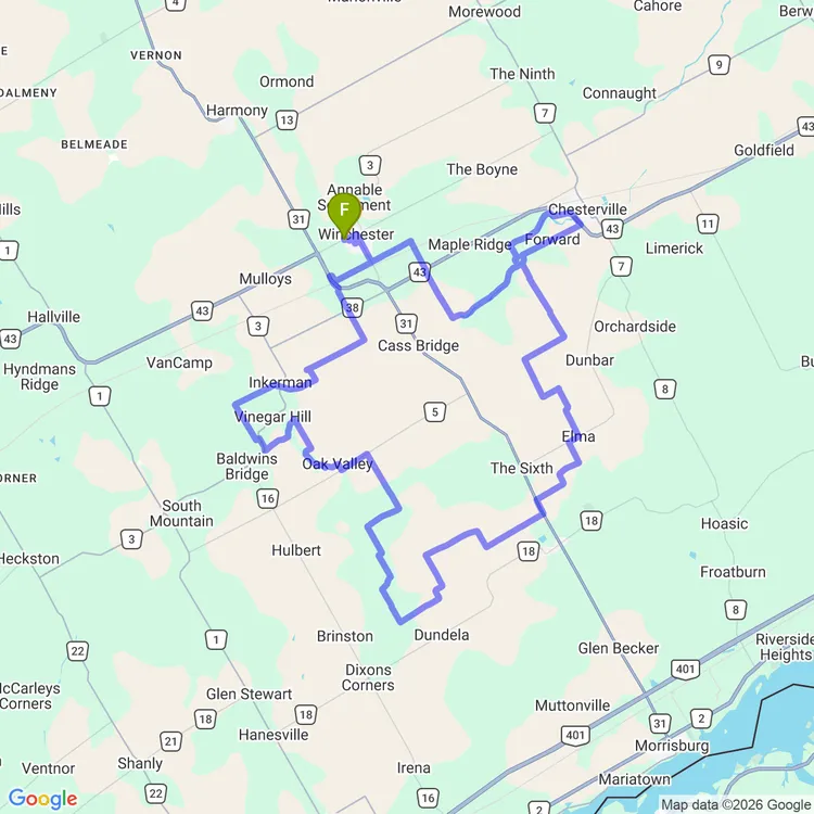 Map of Winchester Milk Run with Kerianne