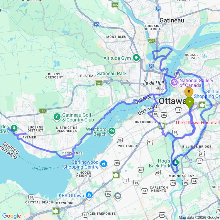 Map of Afternoon Ride