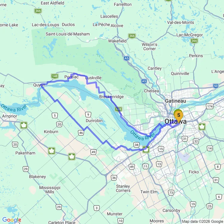 Map of Quyon Loop with the gang: very fast edition