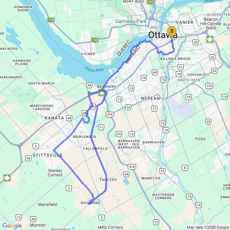 Map of Richmond ride