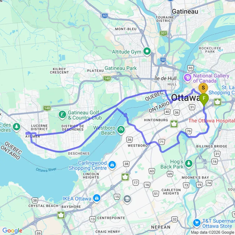 Map of when the sun shines you visit Aylmer