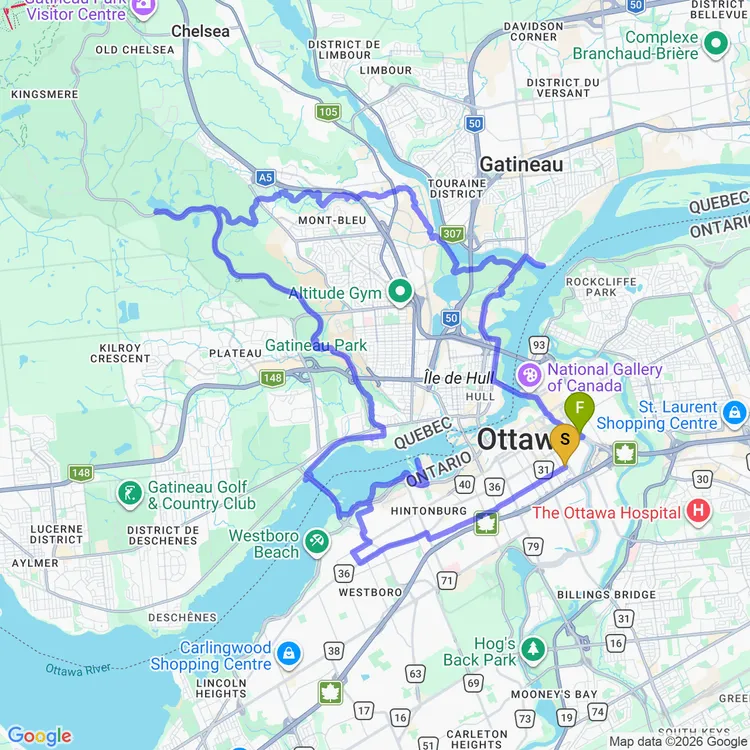 Map of adventure ride with the gang