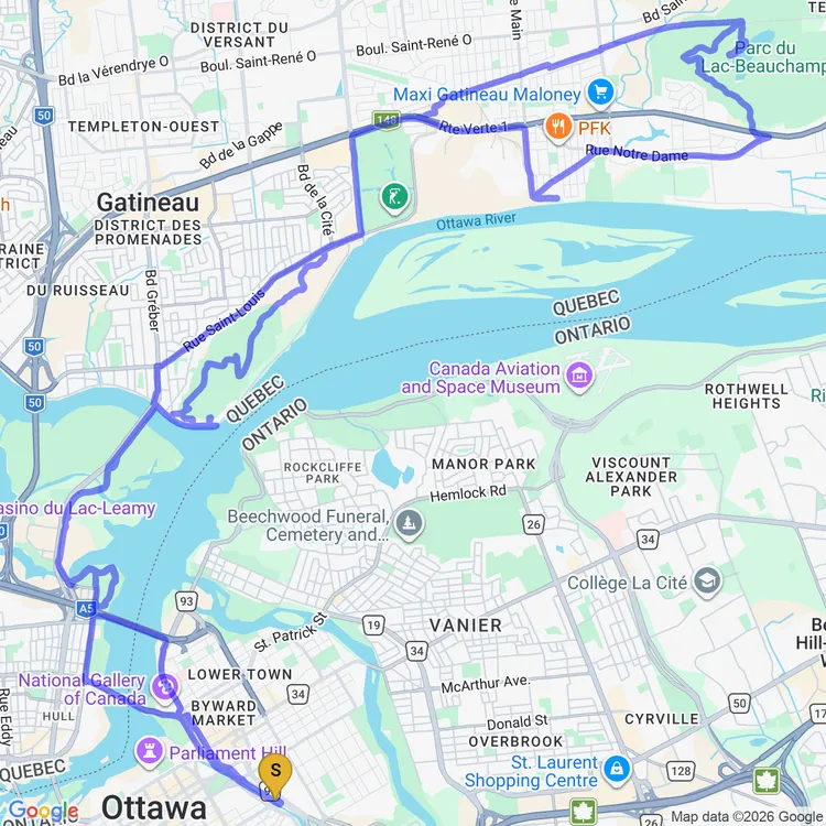 Map of the gang hits Lac Beauchamp