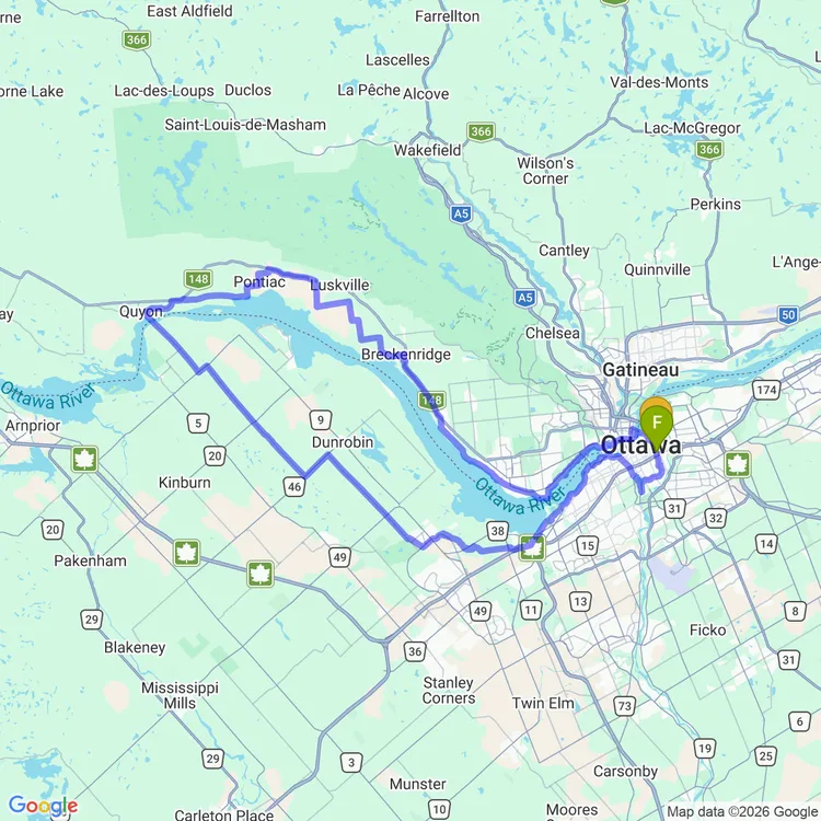 Map of Epic Long Quyon Ferry Loop