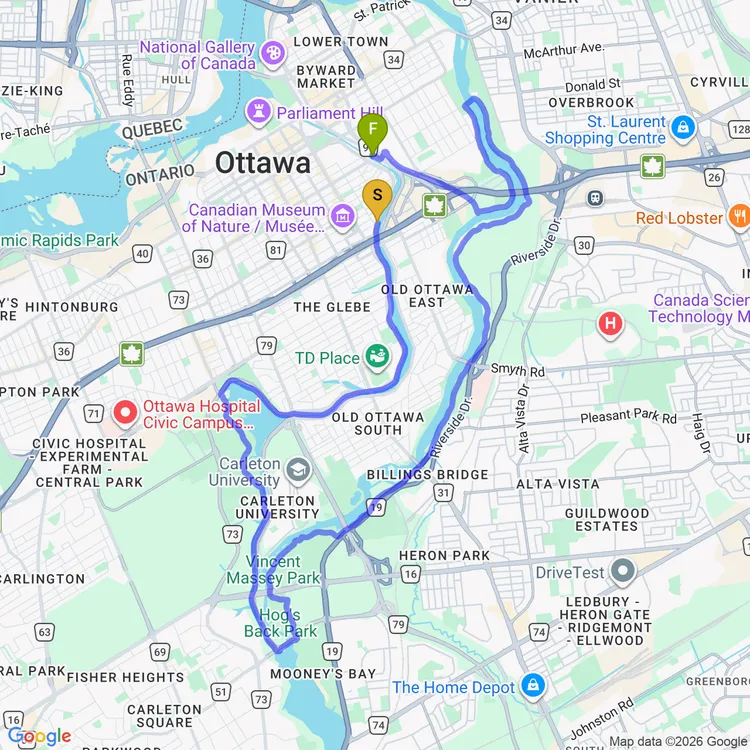 Map of cool down ride