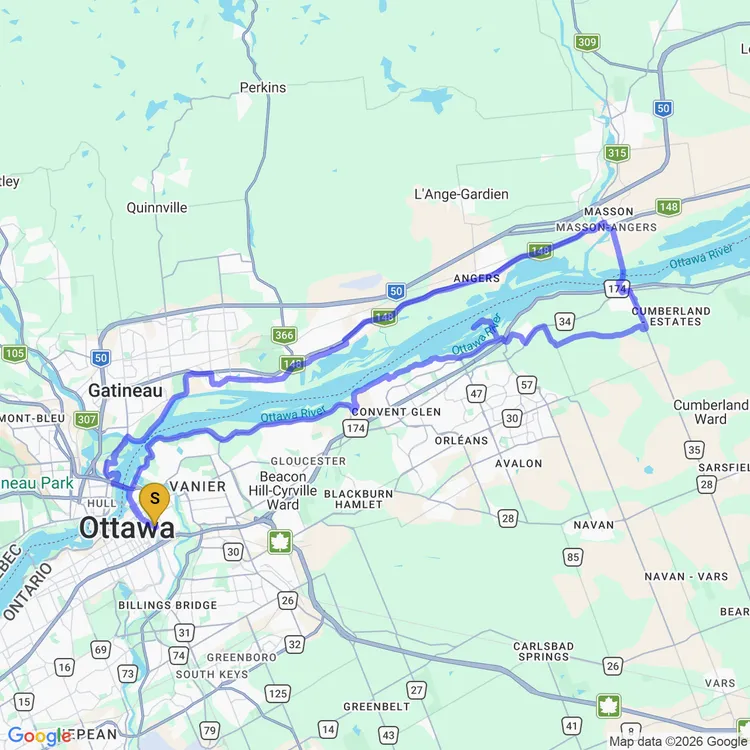 Map of “recovery” ride with the gang