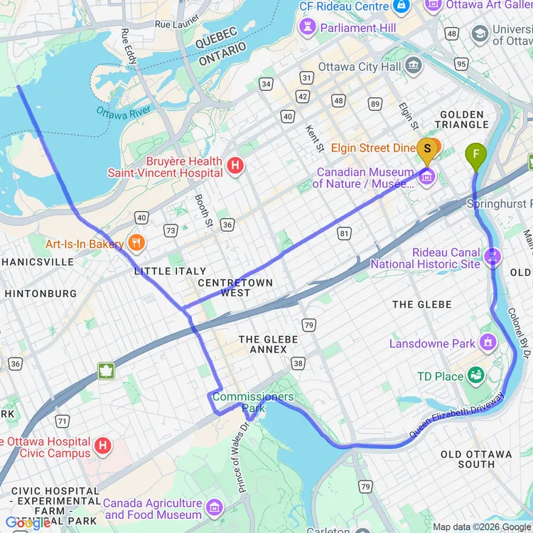 Map of going to see the fireworks!