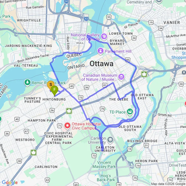 Map of Ottawa Fixed Gear: Yolks and Spokes brunch