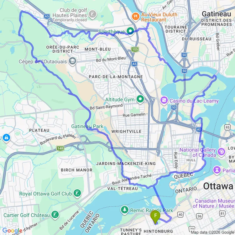 Map of Evening Ride