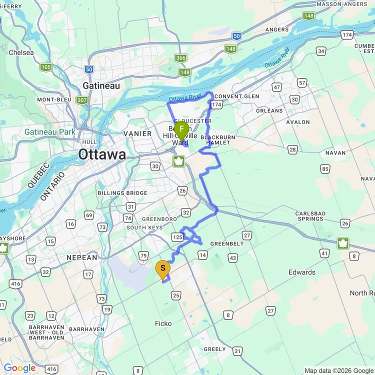 Map of Step Thru Train Ride