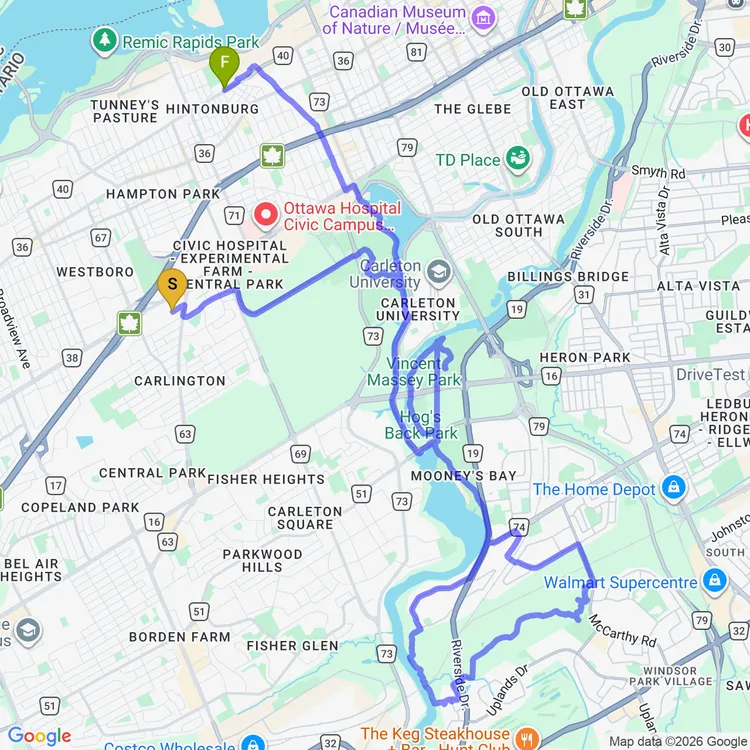Map of Evening Ride