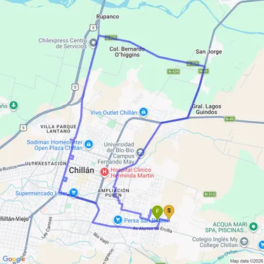 Map of Family Bike Ride