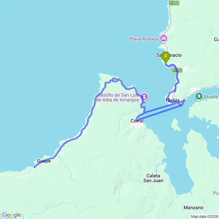 Map of Niebla + Corral 🚵‍♂️