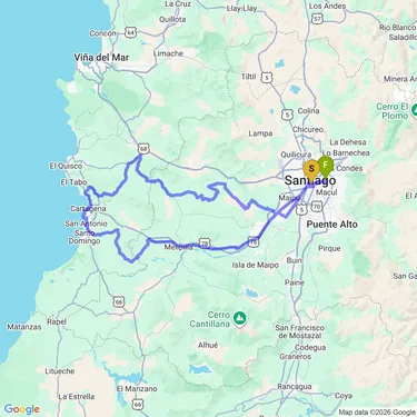 Map of Brevet 300km: Vuelta los Poetas