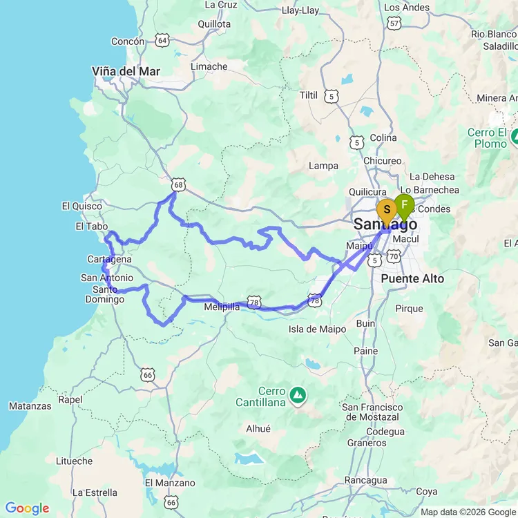 Map of Brevet 300km: Vuelta los Poetas