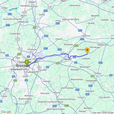 Map of Day 2: Ride to Brussels
