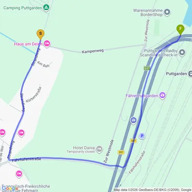 Map of Ferry to Denmark #eurobiketrip