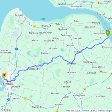 Map of To Krautsand #eurobiketrip