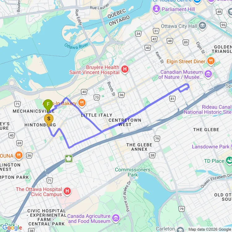 Map of Evening Ride