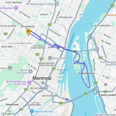 Map of Exploring Montréal by Bike