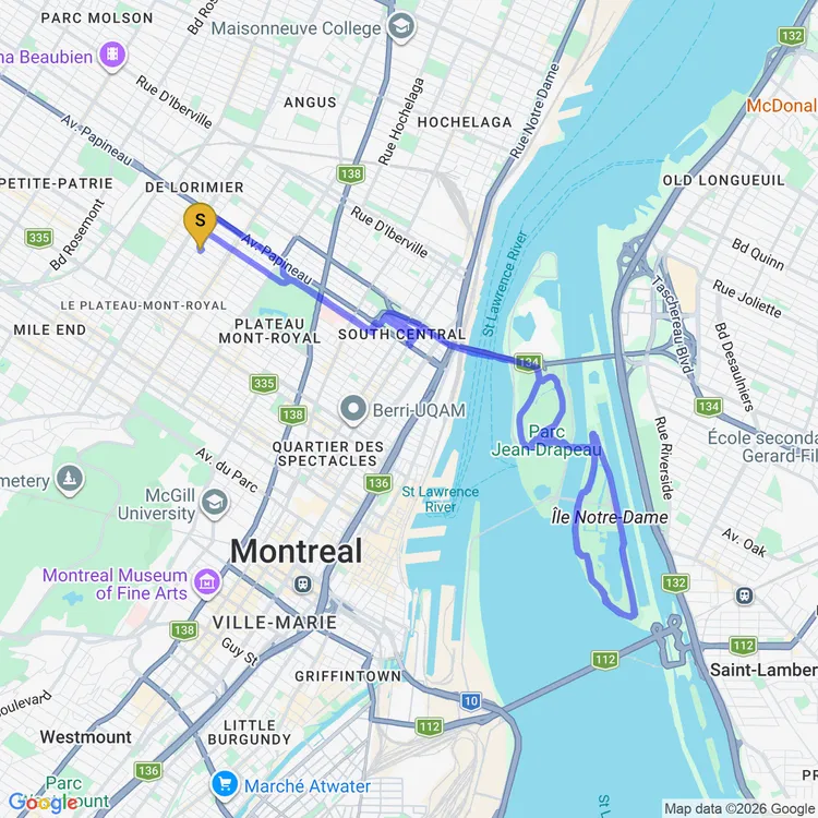 Map of Exploring Montréal by Bike