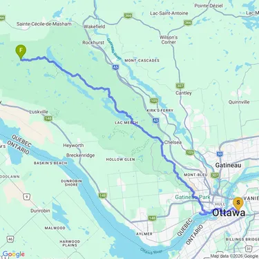 Map of Night Ride to Taylor Lake 🏕🌗