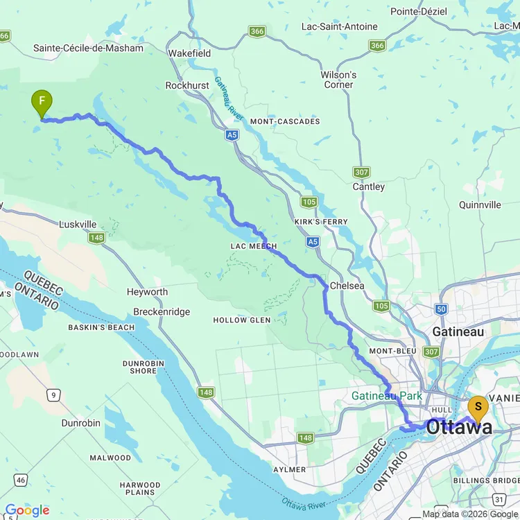 Map of Night Ride to Taylor Lake 🏕🌗