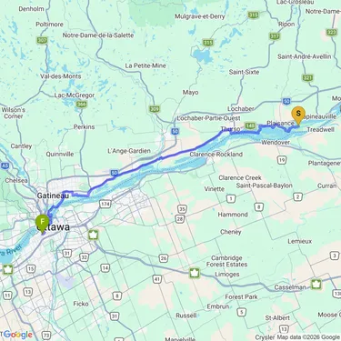 Map of return from camping
