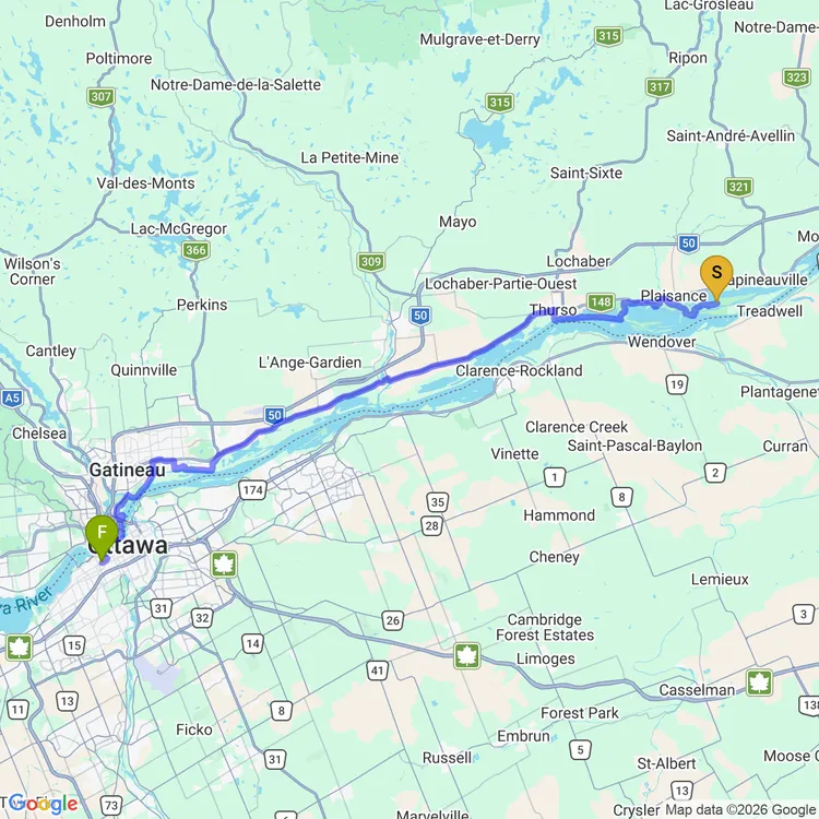 Map of return from camping