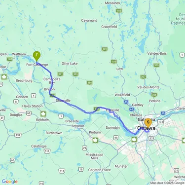 Map of riding to Fort-Coulonge (feat. PPJ)