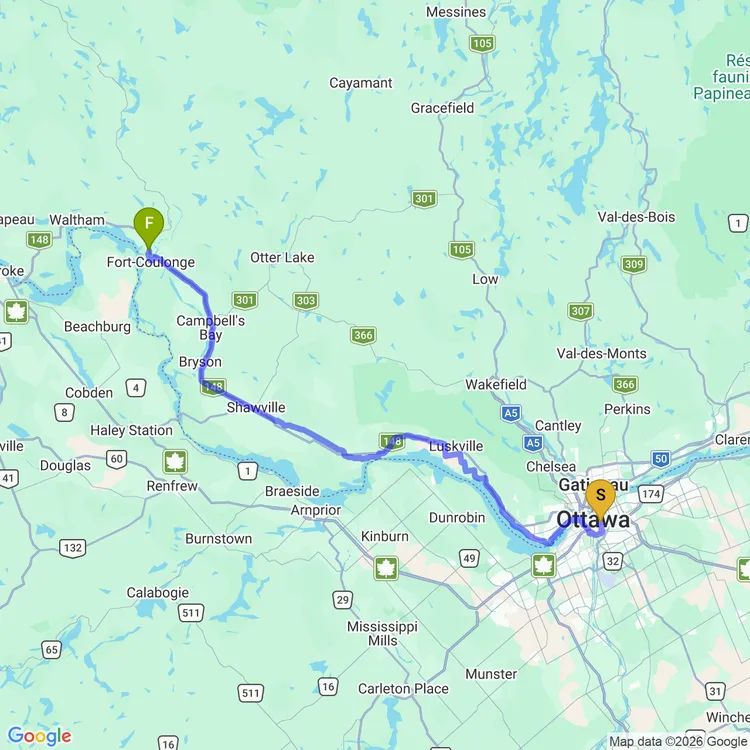 Map of riding to Fort-Coulonge (feat. PPJ)