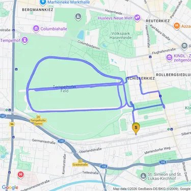 Map of Sunset Tempelhof Ride