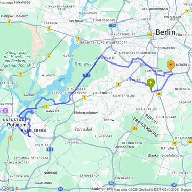Map of berlin -> postdam 
